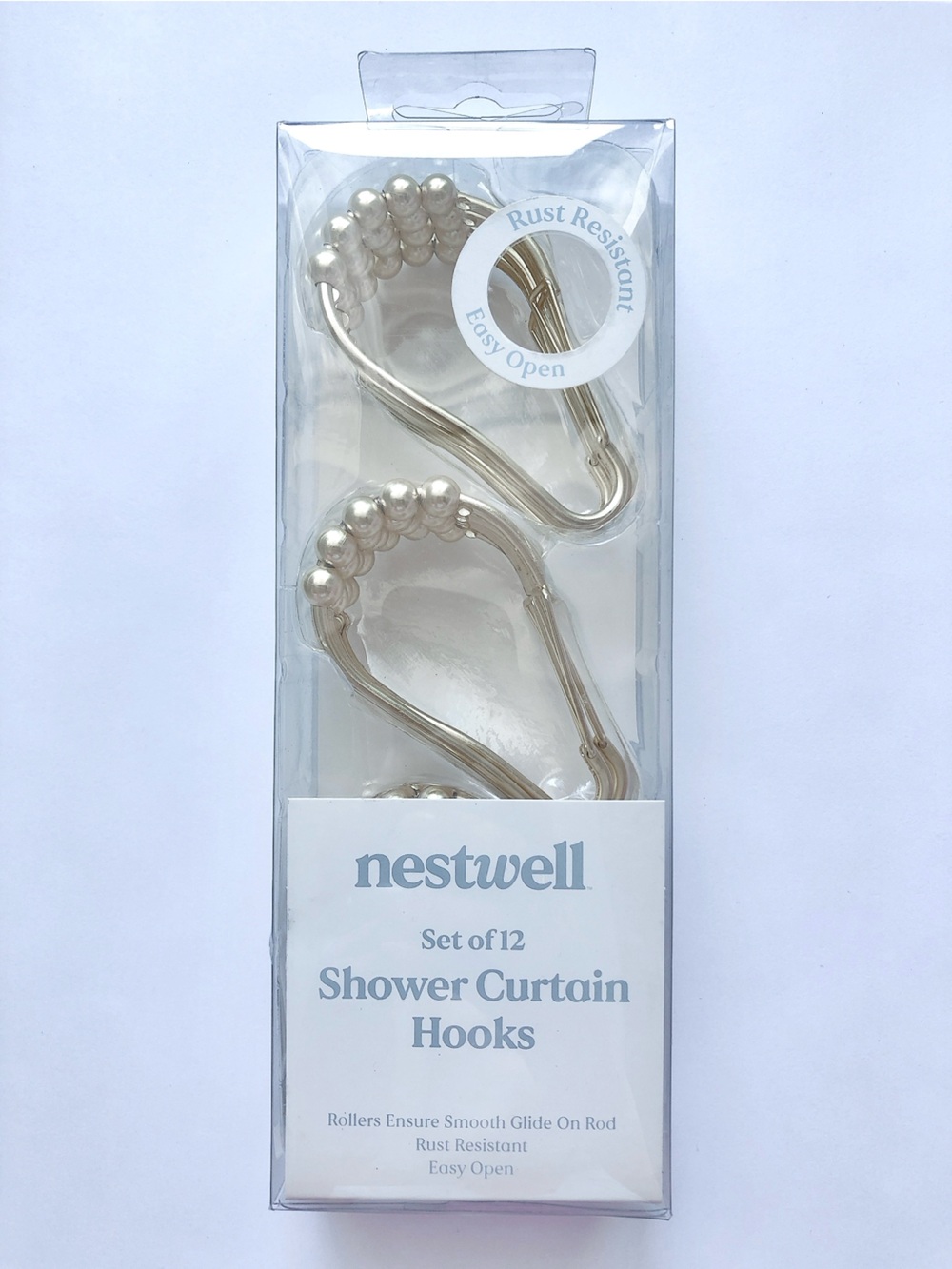 Nestwell Shower Curtain Hooks Gold Tone (Set of 12)
